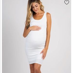 Never Worn White Ribbed Maternity Dress